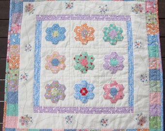 Hexagon Garden Quilt pdf pattern