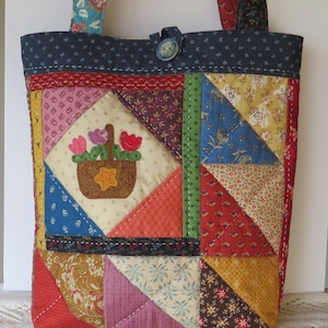 Flower Basket Tote - pdf pattern