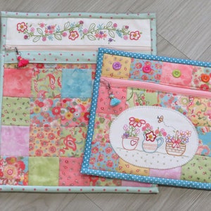 Spring Flowers pouches - pdf pattern