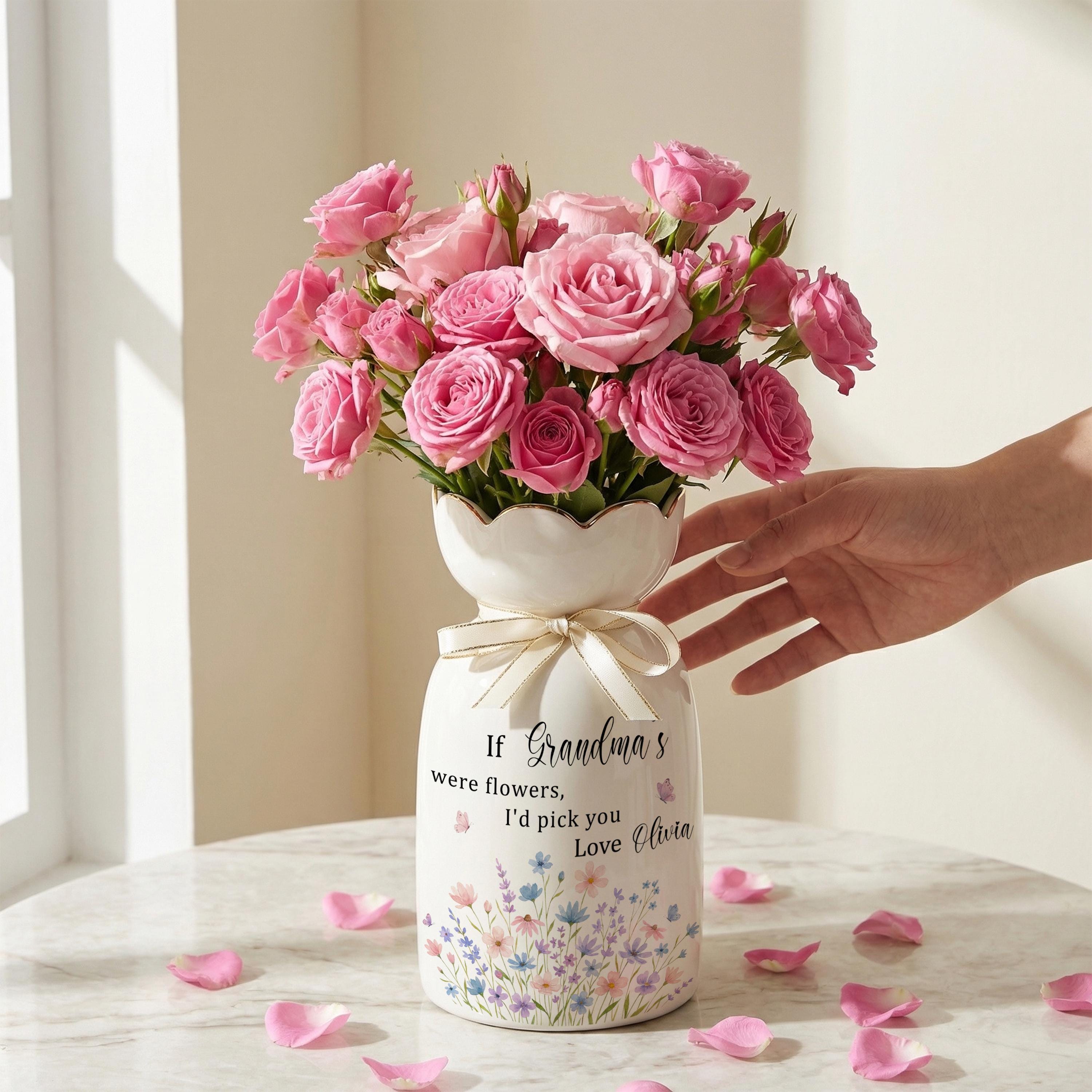 Personalized Grandma Garden Vase, If Nanas Were Flowers Pitcher