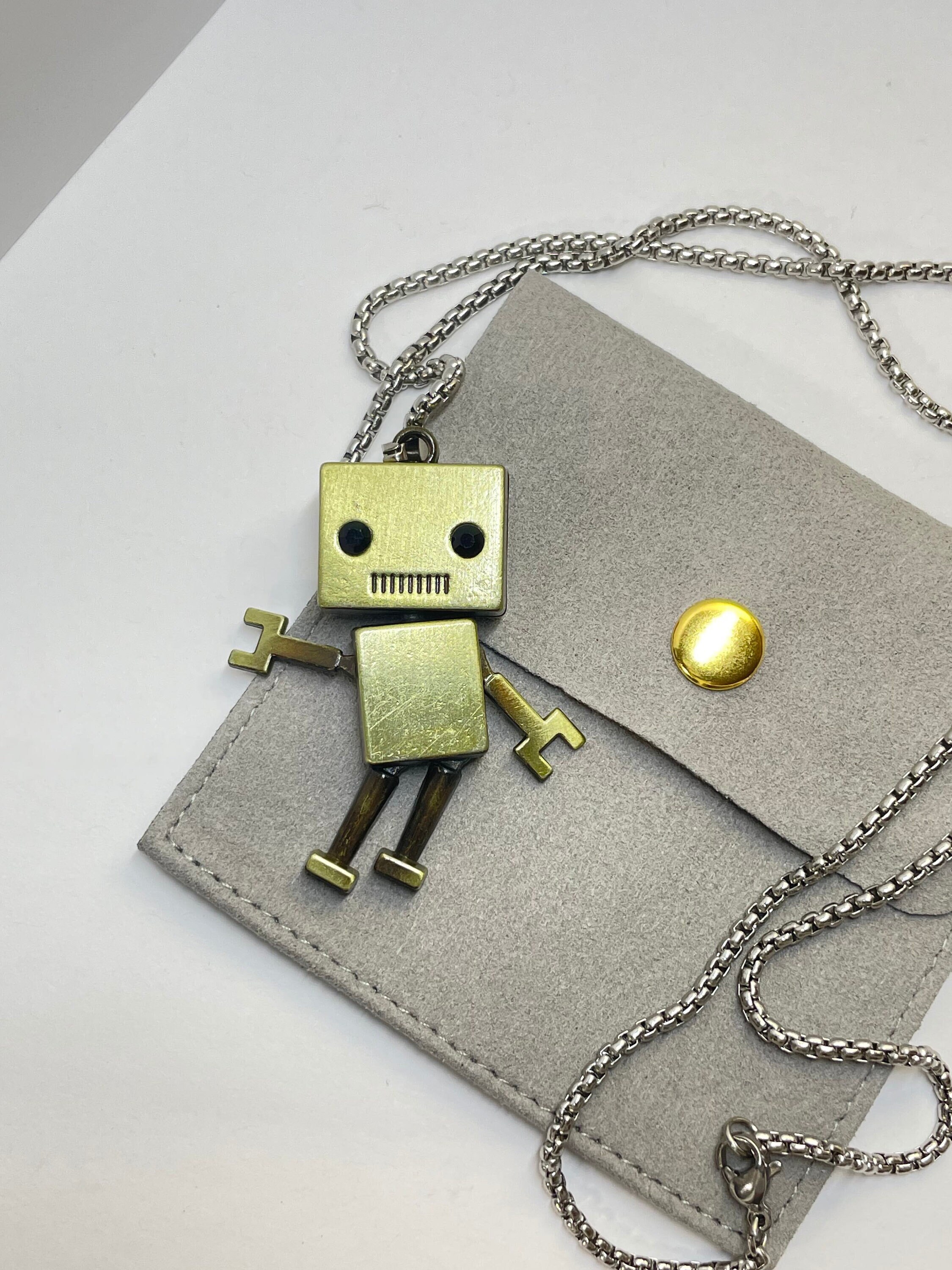 ネックレス・ペンダント Numbering Robot Pendant Necklace #5774 5BNY293 Robot Pendant Titanium Stainless Steel Unique Necklace