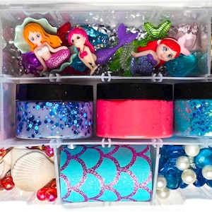 Large Mermaid Play Dough Kit, Play Dough kit, playdoh kit, Toddler present, Sensory Kit, Kids gift, girls, Birthday gift for kids