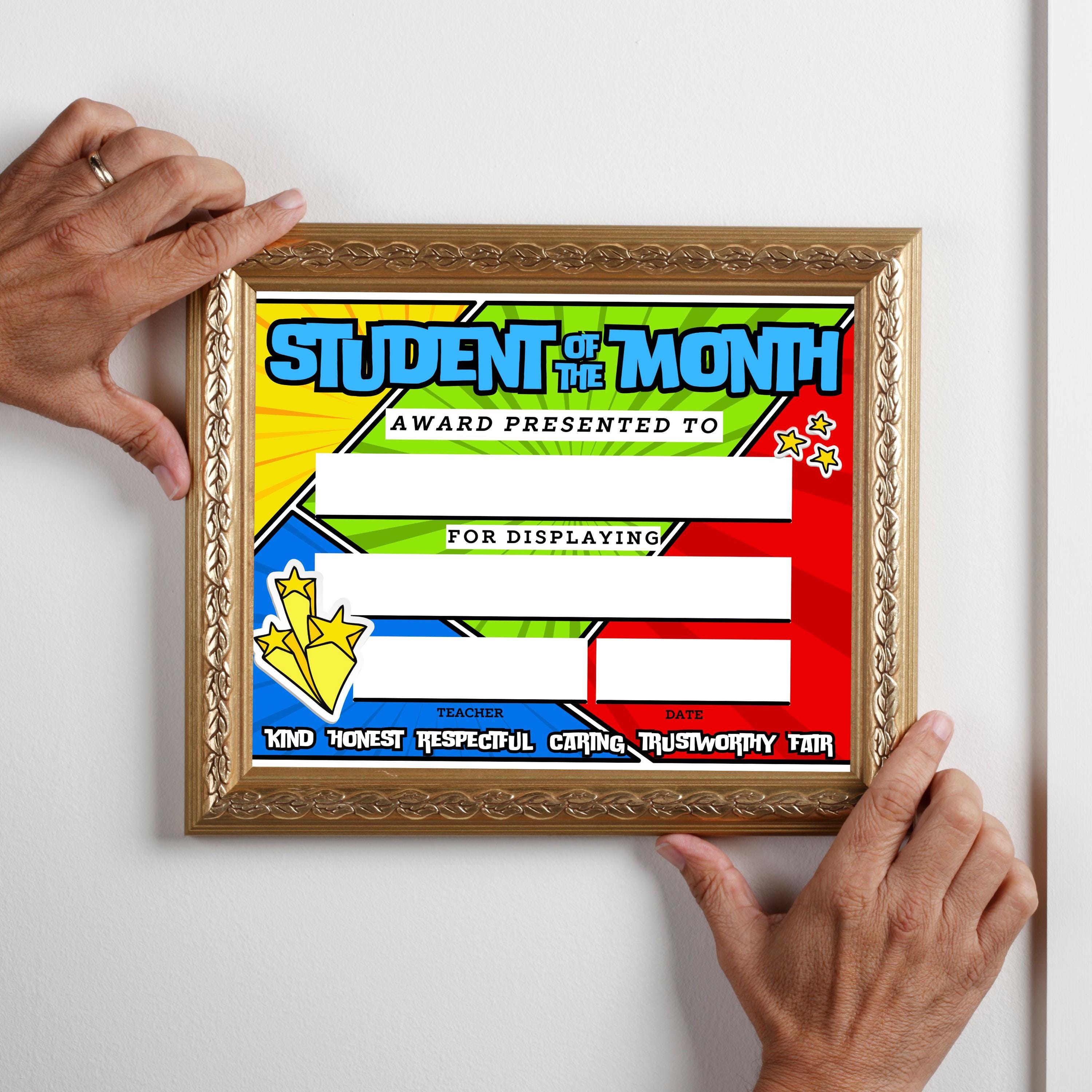Student of the Month Award Certificate | Colorful Achievement Printable ...