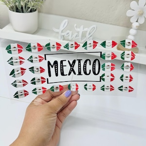 Mexico, UVDTF Cup wrap, Ready to apply, High Quality, Libbey Cup Wraps, Hispanic UV DTF, Transfer, Glass Can Wraps, Waterproof