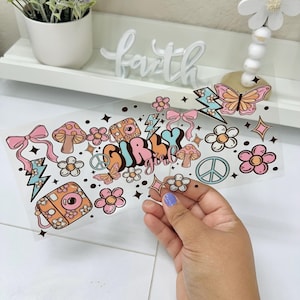 Girly Girl, UVDTF Cup wrap, Ready to apply, High Quality, Libbey Cup Wraps, Gril UV DTF, Transfer, Glass Can Wraps, Waterproof