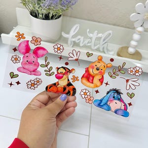 Cartoon UVDTF Cup wrap, Ready to apply, High Quality, Libbey Cup Wraps, Easy application, Transfer, Glass Can Wraps, Waterproof
