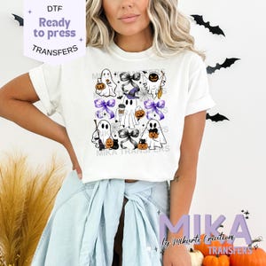 Coquette Ghost, Ready to Press DTF Transfers, Halloween DTF Transfer, Heat Press, Direct to Film Transfers, DTF Print,  Spooky Season
