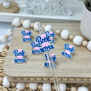 The Book was Better Straw Topper, Tumblers Accessories, Straw Accessory, Cup Straw Cover, Book Lover Gift, Accessories for Cup, Straw Charms