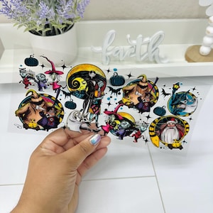 Jack UVDTF Cup wrap, Ready to apply, High Quality, Libbey Cup Wraps, Easy application, Transfer, Glass Can Wraps, Waterproof,, Spooky