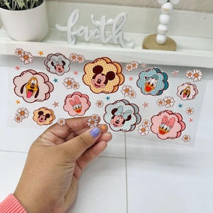 Cartoon UVDTF Cup wrap, Ready to apply, High Quality, Libbey Cup Wraps, Easy application, Transfer, Glass Can Wraps, Waterproof