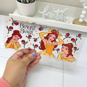 Princess UVDTF Cup wrap, Ready to apply, High Quality, Libbey Cup Wraps, Easy application, Transfer, Glass Can Wraps, Waterproof