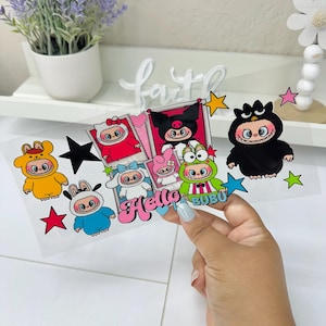 Colorful Cartoon UVDTF Cup wrap, Ready to apply, High Quality, Libbey Cup Wraps, Easy application, Transfer, Glass Can Wraps, Waterproof