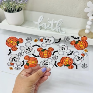 Pumpkins & ghosts, UVDTF Cup wrap, Ready to apply, High Quality, Libbey Cup Wraps, Easy application, Transfer, Glass Can Wraps, Waterproof,