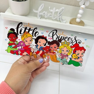 Princess UVDTF Cup wrap, Ready to apply, High Quality, Libbey Cup Wraps, Easy application, Transfer, Glass Can Wraps, Waterproof