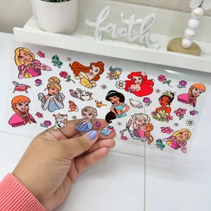 Princess UVDTF Cup wrap, Ready to apply, High Quality, Libbey Cup Wraps, Easy application, Transfer, Glass Can Wraps, Waterproof