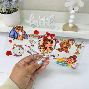 Princess UVDTF Cup wrap, Ready to apply, High Quality, Libbey Cup Wraps, Easy application, Transfer, Glass Can Wraps, Waterproof