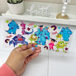 Cartoon UVDTF Cup wrap, Ready to apply, High Quality, Libbey Cup Wraps, Easy application, Transfer, Glass Can Wraps, Waterproof