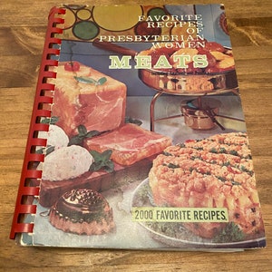 1968 Favorite Recipes of Presbyterian Women MEATS Vintage 60s 70s Cookbook