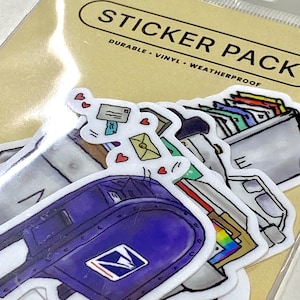 USPS Sticker Pack - 7 Stickers: Delivering the Mail