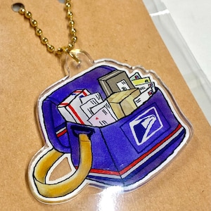 USPS Postal Bag Acrylic Key Chain Charm