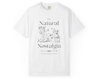 Vintage T-shirt met botanische illustratie: T-shirt Natural Nostalgia Botanic Society
