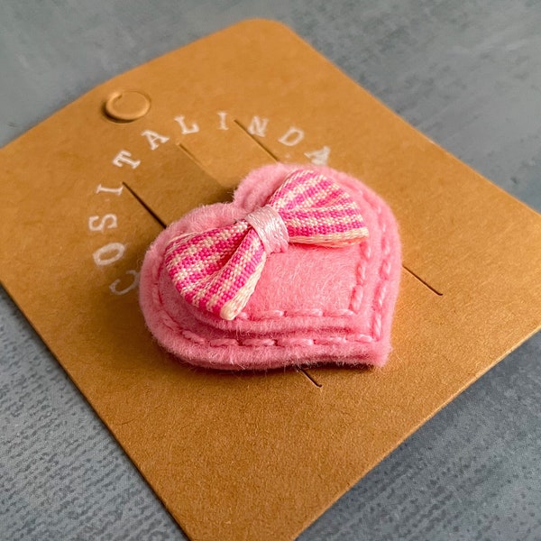 photo newbord snap clip, Baby hair clip, Felt clip, Heart clip, pink clip, Newborn clip, baby hair clip, Pink hair clip, baby gift