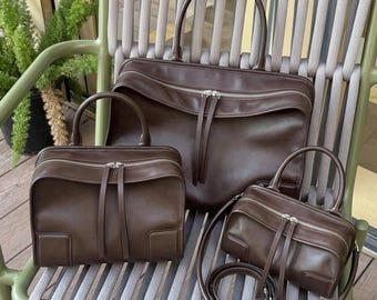 Suede Minimal Handbag,Classic Design Tote Bag,Leather Shoulder Bag