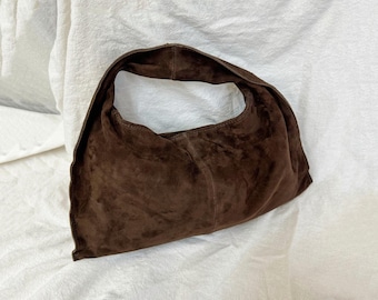 Sac à main minimaliste en daim,Sac fourre-tout pour femme,Petit sac à bandoulière,Sac de poignet en peau de mouton