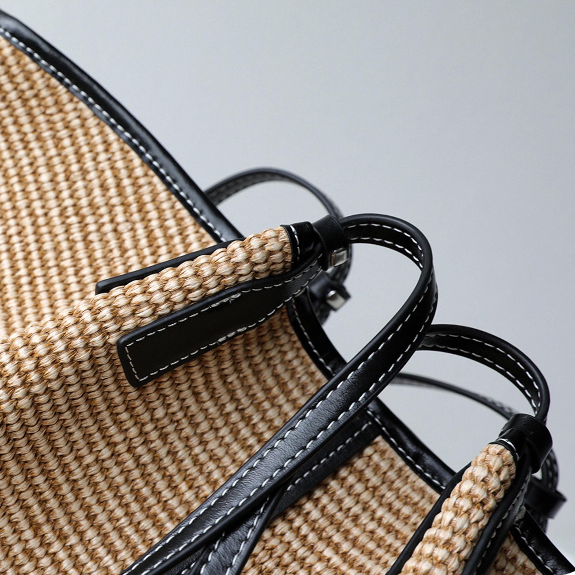 Large Raffia Tote Bag, Woven Straw Bag, Women's Handbag, Summer Beach ...