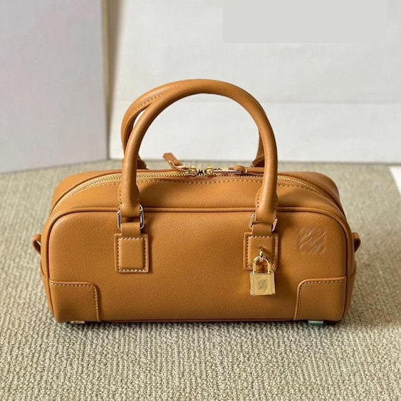 Small Top Handle Bag,Bowling Handbag,Leather Shoulder Bag