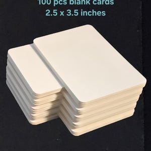 100 cartes à jouer vierges, cartes mémoire, cartes de correspondance, étiquettes cadeaux, articles de papeterie, 2,5 x 3,5 pouces, matériau épais