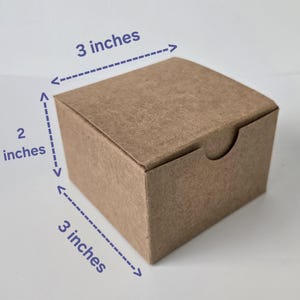 kraft box, 3 x 3 x 2 inches, gift box, solid kraft natural box, lot of 10 pcs, favor box, wedding gift box for small items