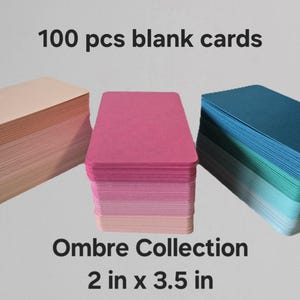 100 pcs blank cards, note cards, ombre colors, gift tags, stationery, 2" x 3.5", business cards, thick premium cardstock 300gsm