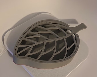 Elegant Leaf Soap Dish: 3D Printed Bathroom Accessory