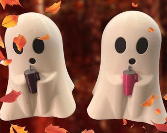 3D Printed Ghost Ornament: Stanley Cup, Halloween Decor