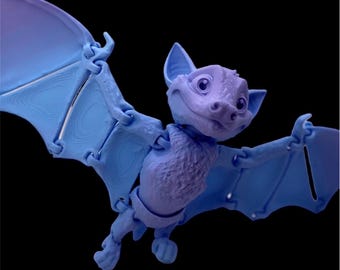 Flexi Bat Fidget: 3D Printed Sensory Toy, Halloween Decor