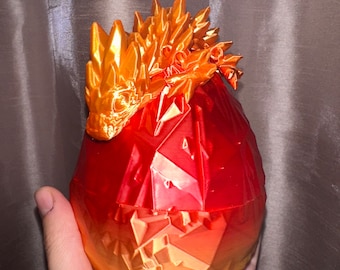 Articulated 3D Printed Dragon Egg with Baby Dragon Fidget Toy
