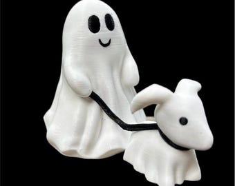 3D Printed Ghost Walking Dog Halloween Ornament