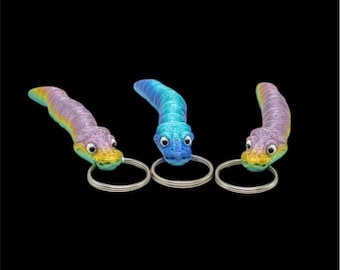 3D Printed Ball Python Keyring: Articulated Flexi Snake Charm
