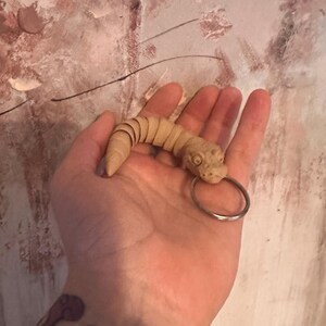 3D Printed Ball Python Keyring: Articulated Flexi Snake Charm image 5