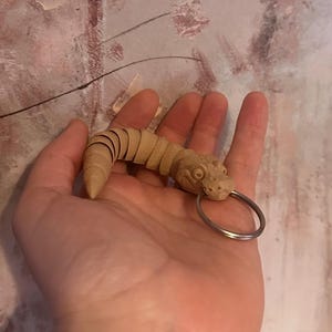 3D Printed Ball Python Keyring: Articulated Flexi Snake Charm image 4