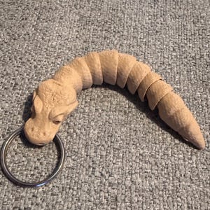 3D Printed Ball Python Keyring: Articulated Flexi Snake Charm image 3