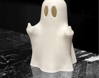 Rude Middle Finger Ghost: 3D Printed Halloween Ornament