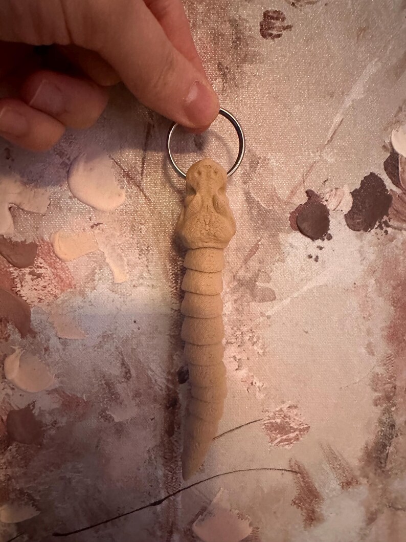 3D Printed Ball Python Keyring: Articulated Flexi Snake Charm image 6
