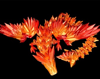 Articulated Crystal Dragon: 3D Printed Cinderwing Desk Decor