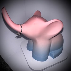 3D Printed Elephant Ring Holder: Vanity Desk Jewelry Organizer
