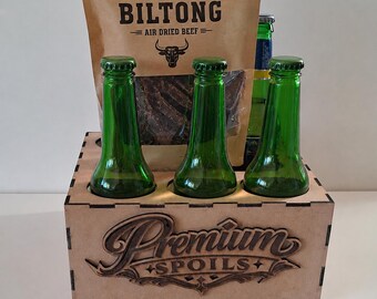File SVG per scatola di birra da 6 bottiglie / Scatola per snack Biltong (download digitale)