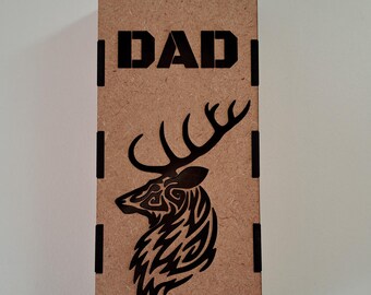 File per taglio laser "Papà", scatole regalo in legno con animali selvatici (download digitale)