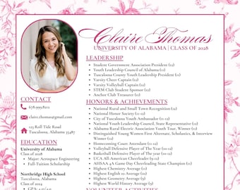Blue Chinoiserie Chic Sorority Recruitment Rush Resume Template Etsy