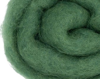 Laine cardée pour feutrage – Nappe de laine verte 40g | Feutrage à l’aiguille & loisirs créatifs
